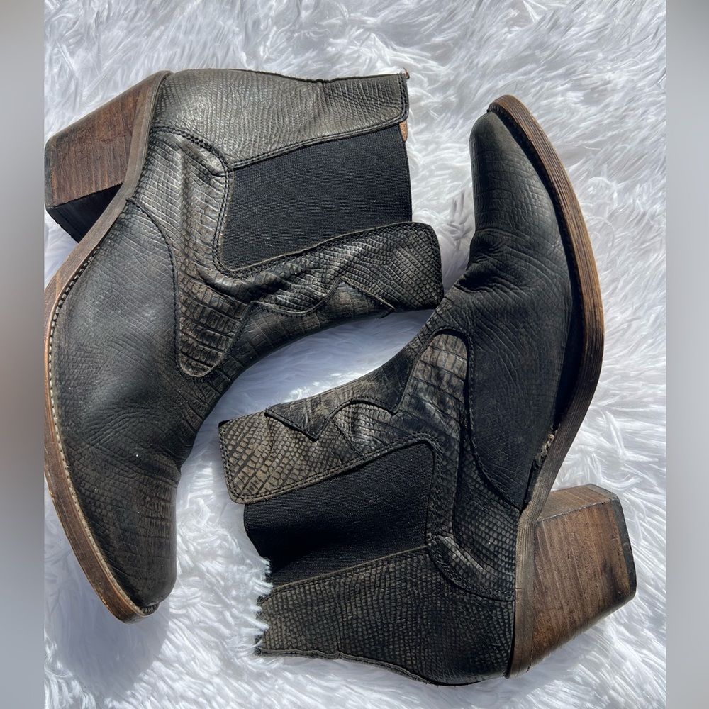 Free people western inspired leather bootie boot